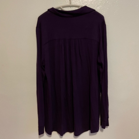 EllumiNation by Nikki H Parker Purple Long Sleeve Blouse Size Large - Picture 5 of 6
